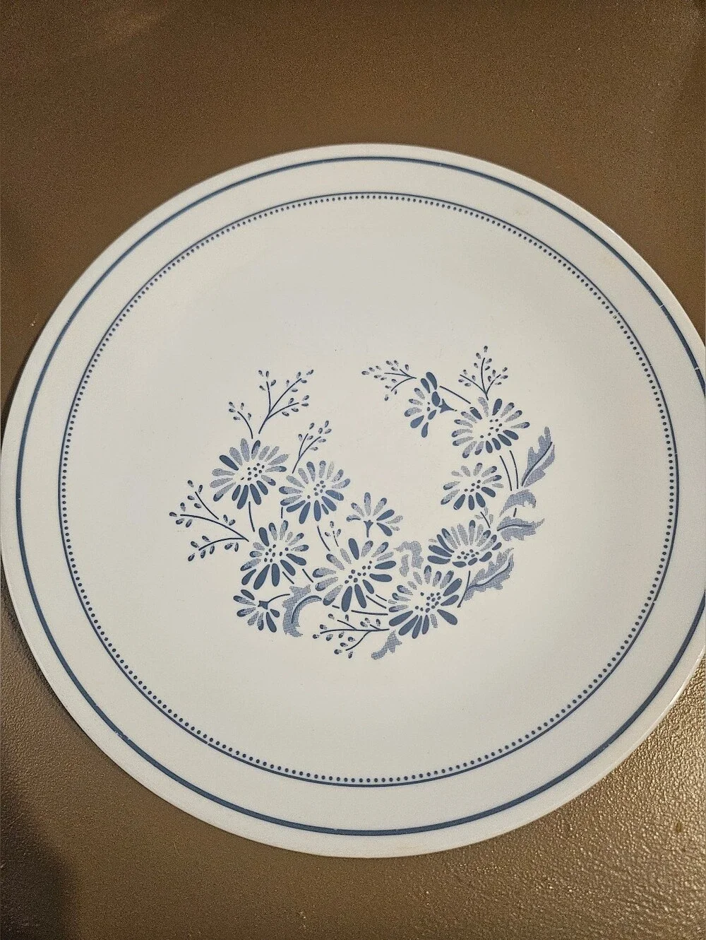 3 Vintage Corelle Colonial Mist Dinner Plates Blue White Corning Glass USA
